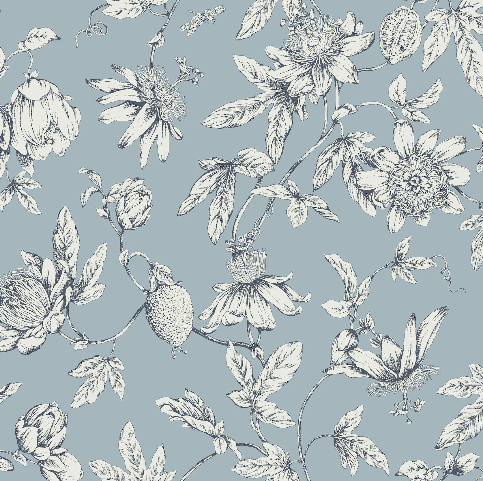 花ページ Passion+Flower+Toile+Floral+